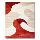 Abstract Area Red Abstract Wave Area Rug