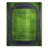 Athletic Track Soccer Field Area Rug