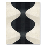 Abstract Black Curves Geometric Area Rug