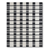 Geometric Modern Black White Grid Woven Area Rug