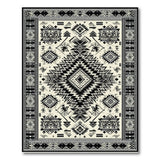 Black White Southwestern Geometric Southwestern Area Rug