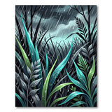 Stormy Teal Reeds Area Rug