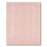 Blush Pink Gold Floral Bordered Area Rug