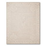 Beige Floral Lace Border Area Rug