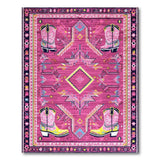 Vibrant Pink Cowboy Boots Southwestern Rug
