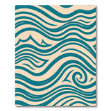 Teal Wave Swirl Coastal Area Rug