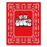 Festive Snowman Family Red Area Rug