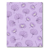 Purple Floral Line Art Area Rug