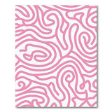 Playful Pink Wave Abstract Area Rug