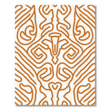 Orange Heritage Tribal Line Art Area Rug