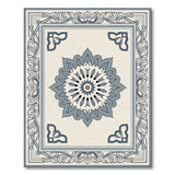 Blue and Teal Blue Mandala Persian Area Rug