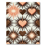Vibrant Pink Hearts Starburst Geometric Rug