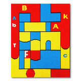 Vibrant Geometric Alphabet Area Rug