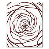 Swirling Rose Line Art Area Rug