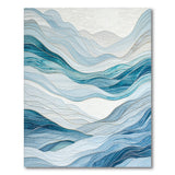 Abstract Blue Teal Wave Mountains Area Rug