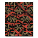 Bold Red Tan Lattice Geometric Area Rug