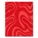 Vibrant Red Abstract Wave Area Rug