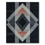 Grey Modern Geometric Black Grey Area Rug