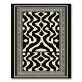 Black White Geometric Tribal Area Rug