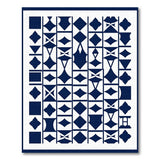 Navy Geometric Abstract Area Rug