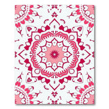 Pink Mandala Heart Boho Area Rug