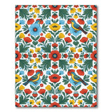 Vibrant Floral Birds Multi-Color Area Rug