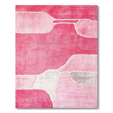 Vibrant Pink Abstract Shag Area Rug