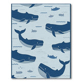 Whimsical Whale Ocean Cartoon Area Rug