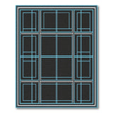 Blue and Teal Blue Teal Geometric Grid Area Rug
