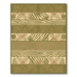 Green Boho Leaf Stripe Area Rug