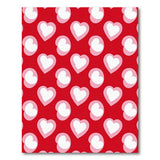 Vibrant Red Heart Pattern Area Rug