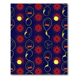 Vibrant Red Sunflower Navy Tribal Rug