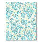 Teal Floral Leaves Area Rug