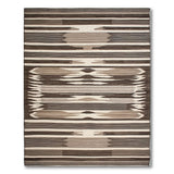 Brown Tan Geometric Striped Woven Rug