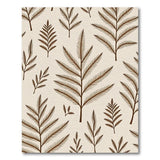 Brown Fern Leaf Pattern Area Rug