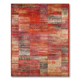 Vibrant Red Patchwork Heritage Tribal Rug