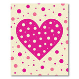 Playful Pink Polka Dot Heart Area Rug
