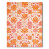 Vibrant Pink Orange Floral Vintage Rug