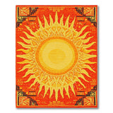 Fiery Sunburst Southwestern Area Rug