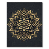 Golden Mandala Area Rug on Black