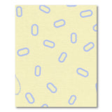 Yellow Area Rug with Scattered Blue Ovals