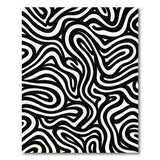 Wavy Black White Abstract Abstract Area Area Rug
