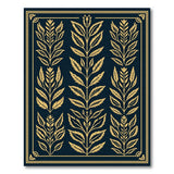 Elegant Gold Leaf Floral Vintage Rug