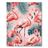 ODIKA Tropical Flamingo Pink Washable Area Rug - Non-Slip Low Pile Pet Friendly
