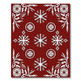 Ornate Red Snowflake Floral Cutout Rug