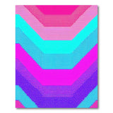Vibrant Pink Purple Teal Geometric Area Rug