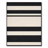 Bold Black White Striped Woven Black and White Area Rug