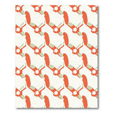 Vibrant Red Bird Geometric Area Rug