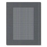 Modern Grey Grid Area Rug with Black Frame