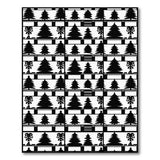 Black White Christmas Tree Silhouette Rug